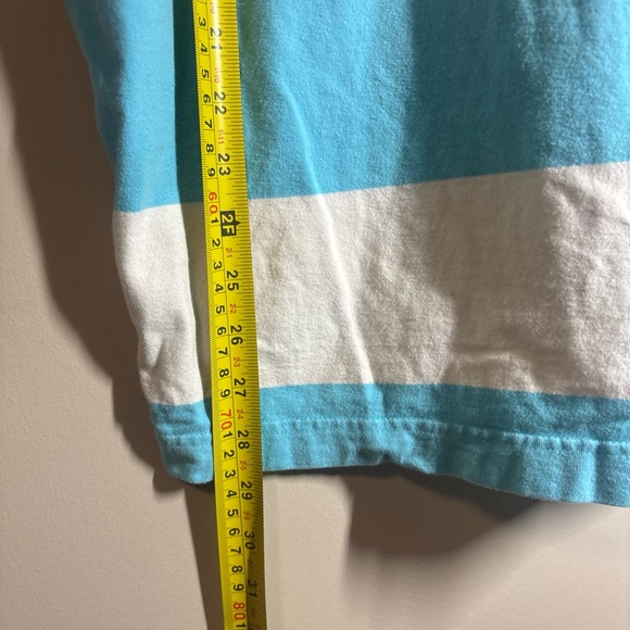 Abercrombie & Fitch Aqua and White Striped Polo - Picture 8 of 8